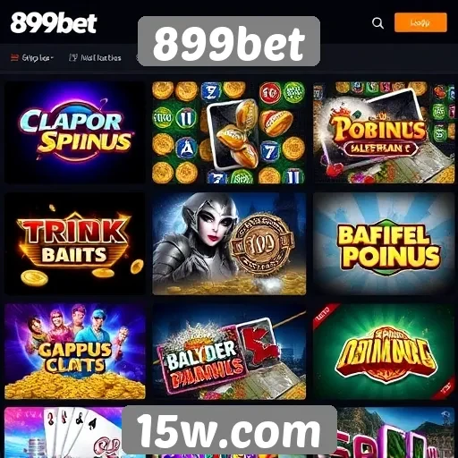 Variedade de jogos disponíveis na plataforma 899bet